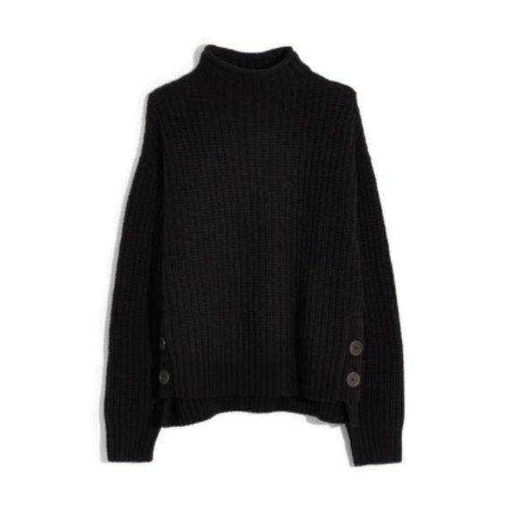 Madewell Sweaters - Madewell Mock Neck Side-Button Pullover Sweater